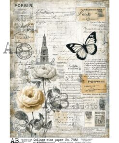 Hârtie de orez – Carte Postale Collage – A4