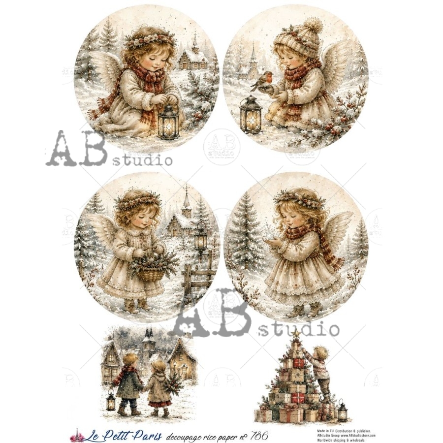 Hârtie de orez – Christmas Angel – A4 1 Hârtie de orez – Christmas Angel – A4