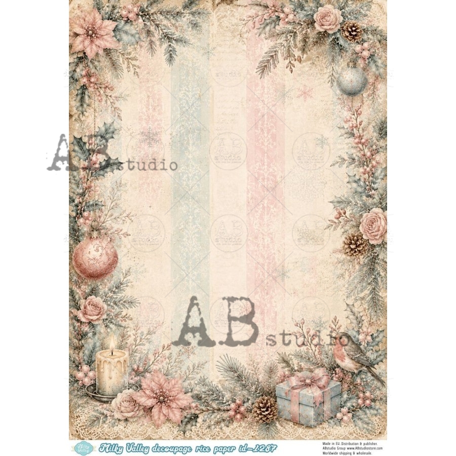 Hârtie de orez – Christmas Background – A4 1 Hârtie de orez – Christmas Background – A4