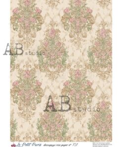 Hârtie de orez – Floral Damasc – A4