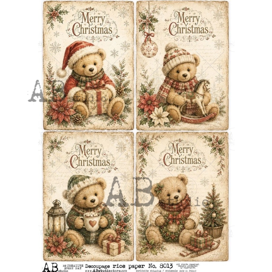 Hârtie de orez – Teddy Bear with Gifts 2 – A4 1 Hârtie de orez – Teddy Bear with Gifts 2 – A4