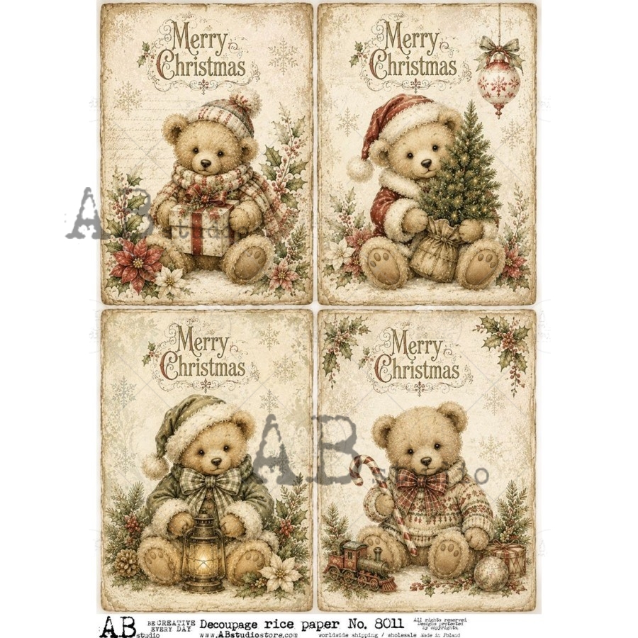Hârtie de orez – Teddy Bear with Gifts – A4 1 Hârtie de orez – Teddy Bear with Gifts – A4
