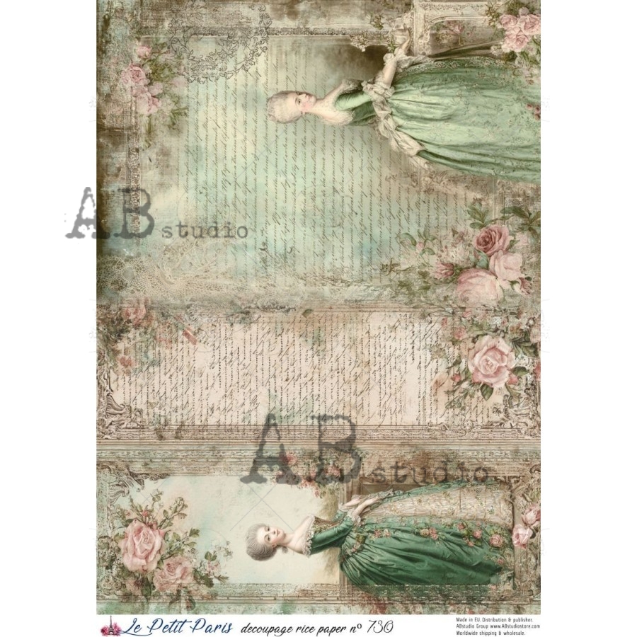 Hârtie de orez – Victorian Lady – A4 1 Hârtie de orez – Victorian Lady – A4