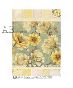 Hârtie de orez – Yellow Flowers – A4